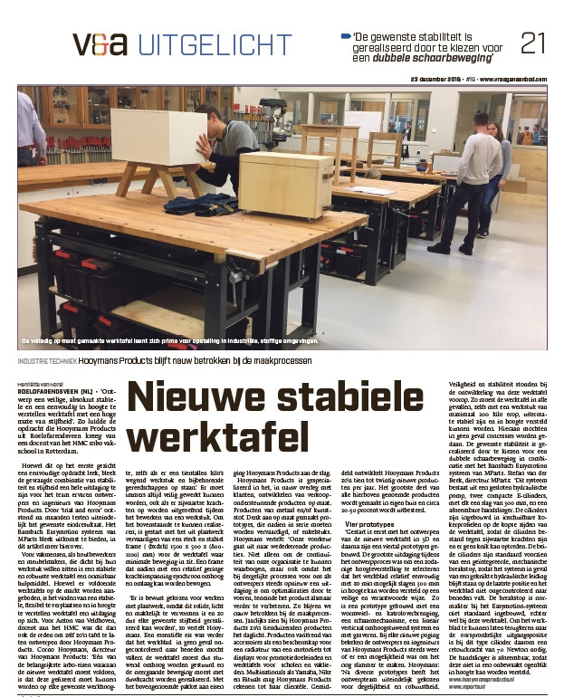 Werktafel Hooymans Mparts Easymotion Werktafel Hooymans Mparts Easymotion