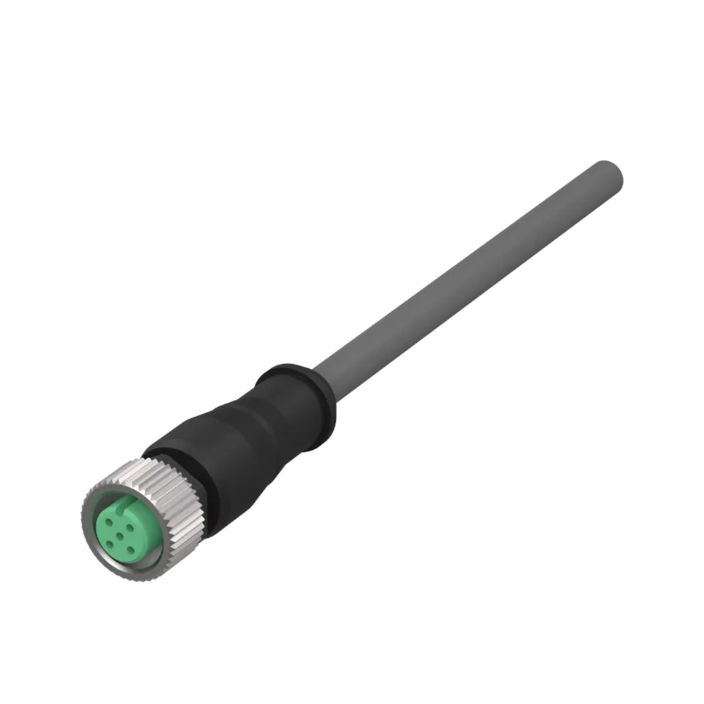 Ronde connector M12 4-polig met koppelring, gegoten zink