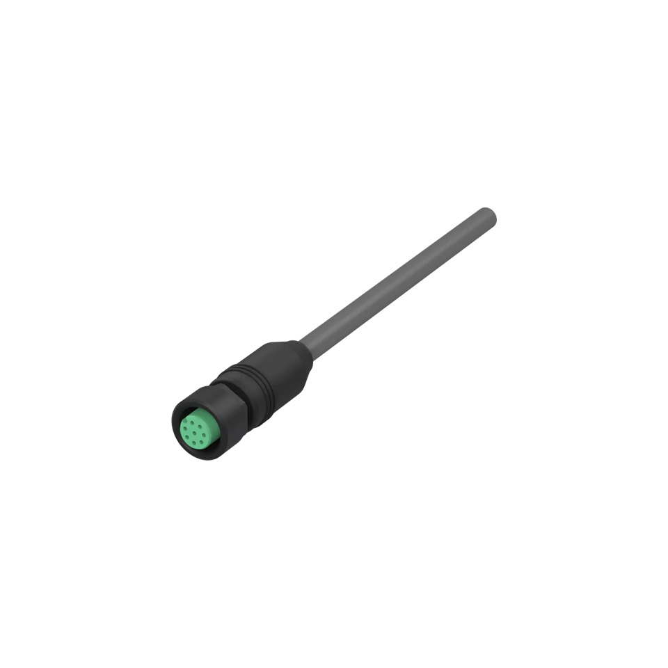 Circular connector M12 4-pin/5-pin/8-pin with coupling ring, plastic