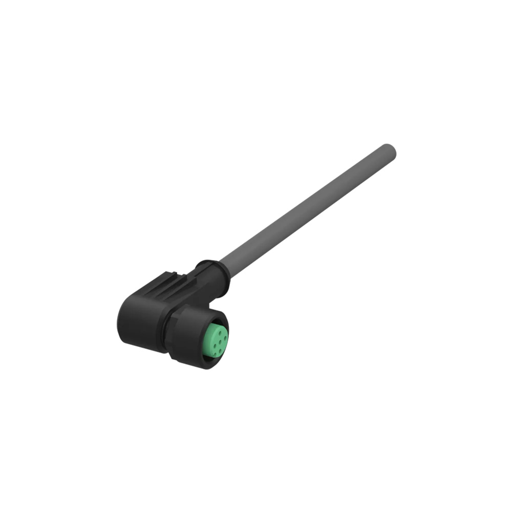 Circular connector M12 4-pin/5-pin, angled, with coupling ring, plastic