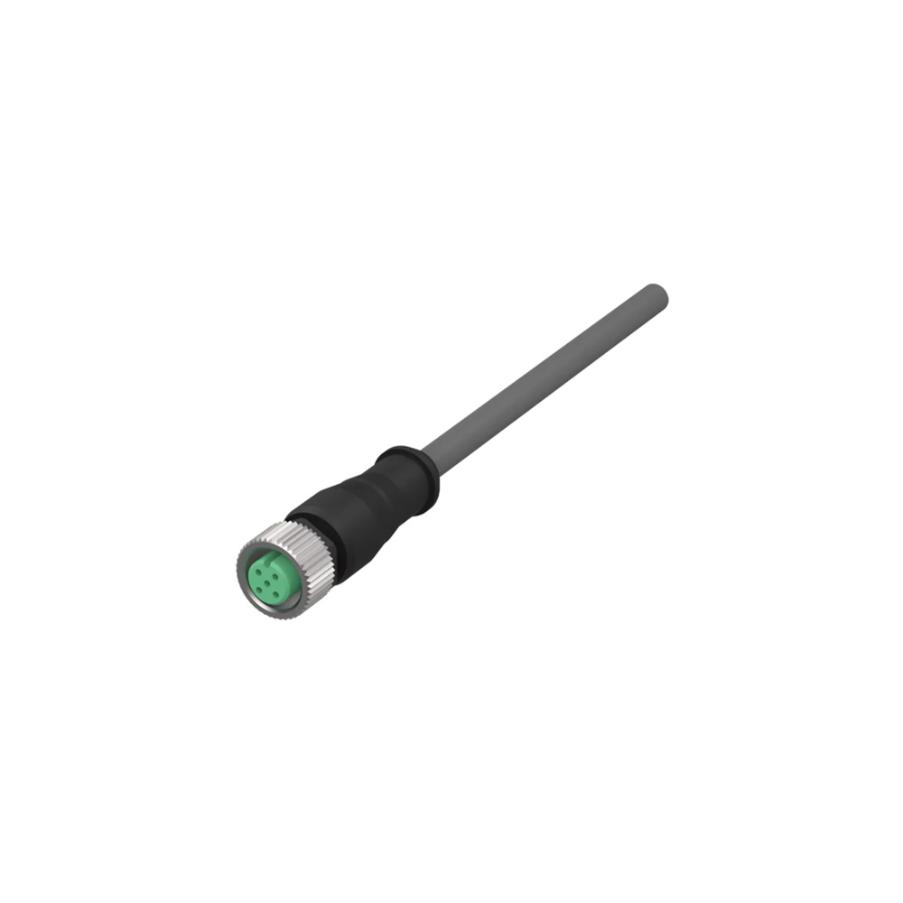 Circular connector M12 4-pin with coupling ring, die-cast zinc