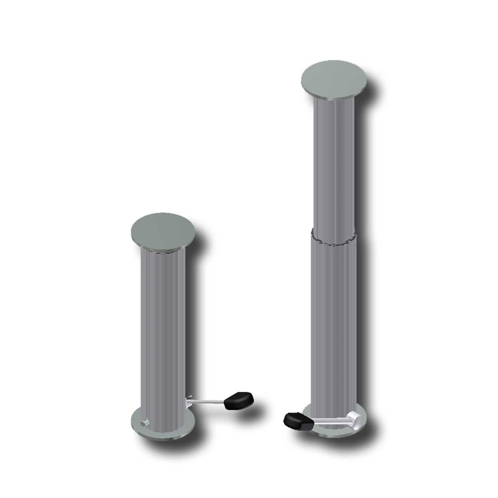 Guide pillars with hydraulic pump